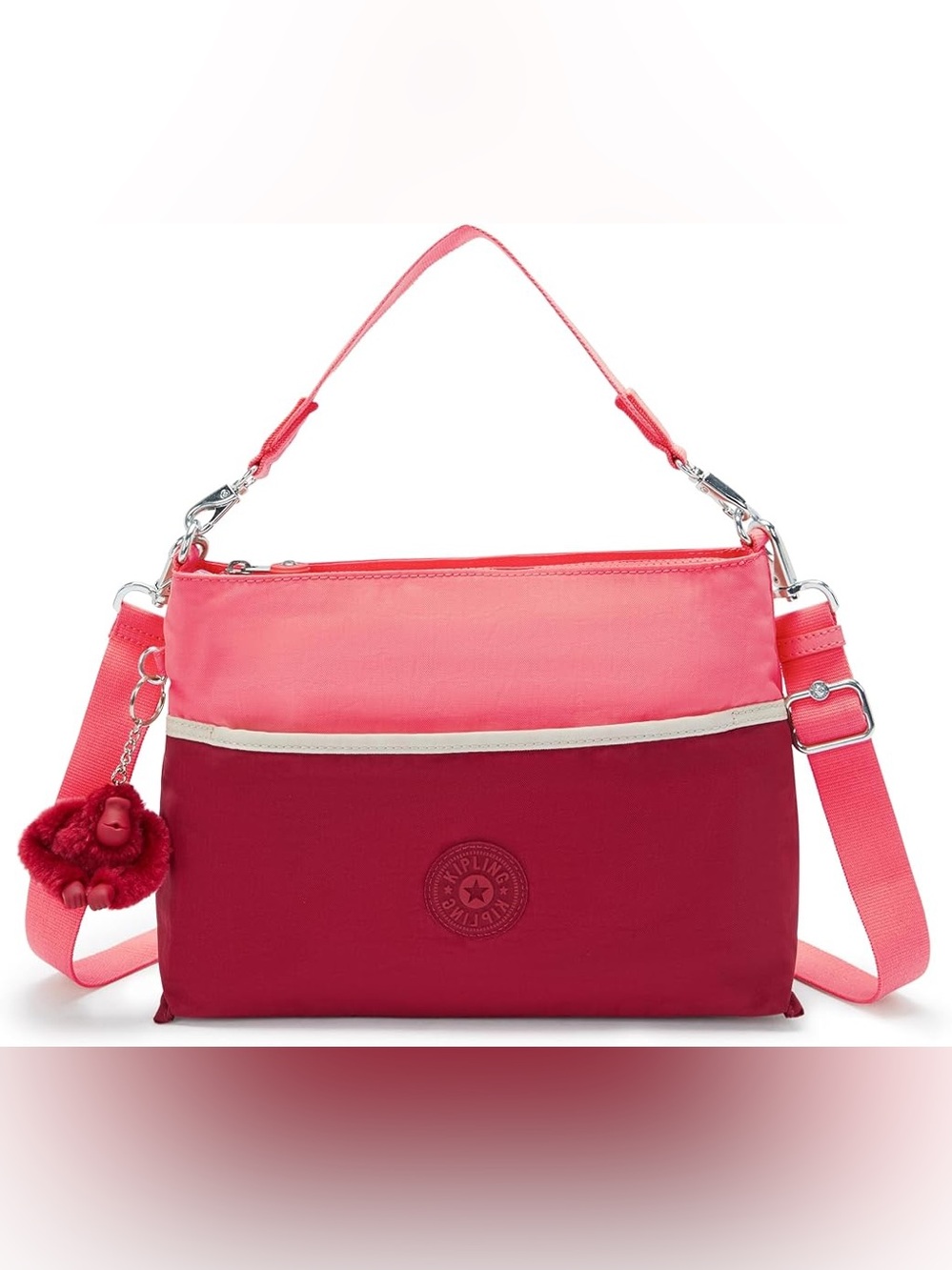 KIPLING Womens HadiaShoulder Bags
Two-Tone Berry and Coral Shoulder Bag-NEW